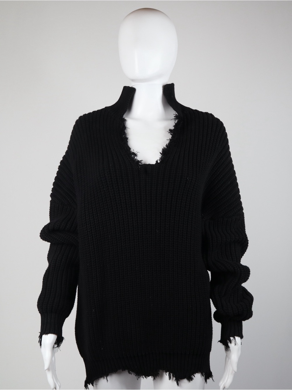 Simon Miller | Black Distressed Turtleneck Sweater | XS